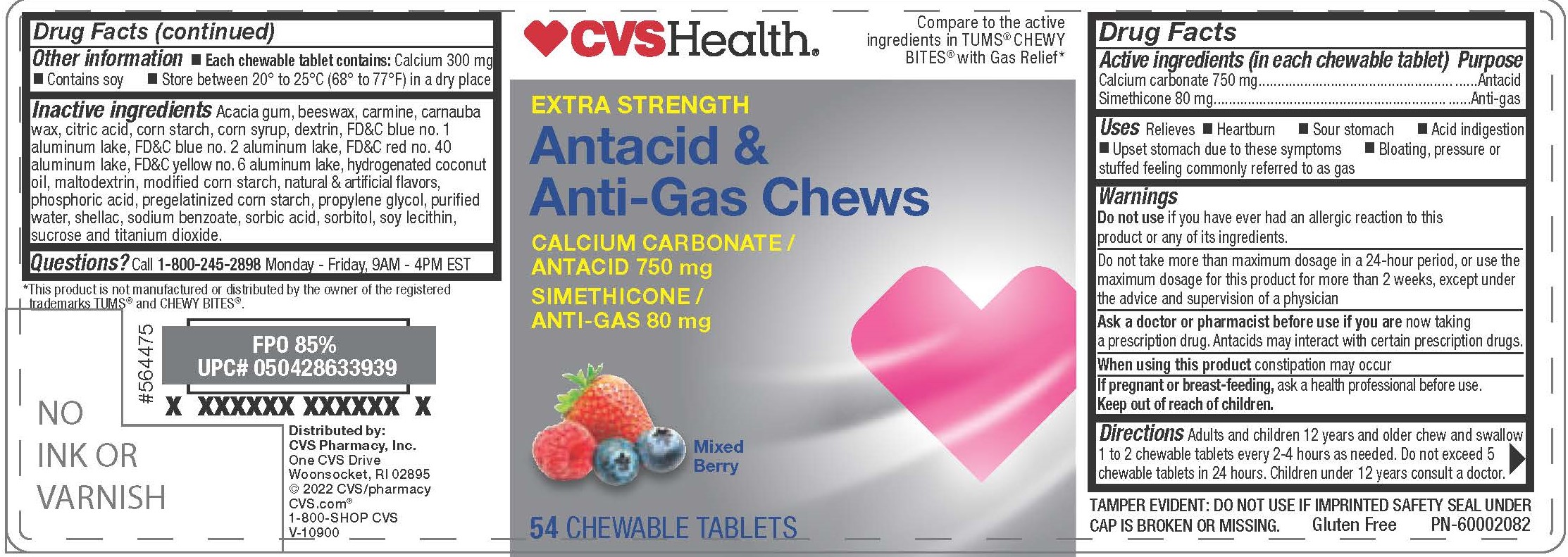 CVS Mixed Berry Antacid HBG 54ct