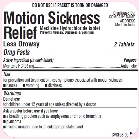 Motion Sickness Relief | Meclizine Hcl Tablet, Chewable while Breastfeeding