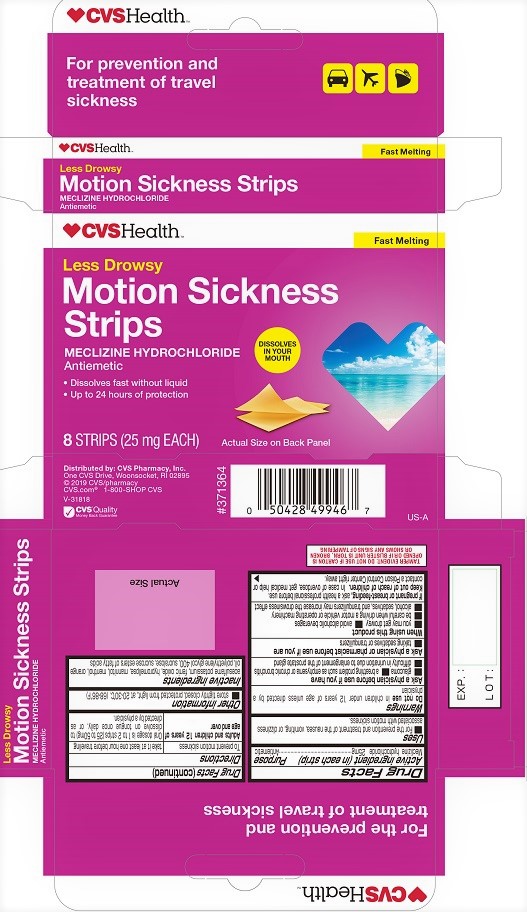 Cvs Motion Sickness Strips | Meclizine Hydrochloride Film, Soluble while Breastfeeding