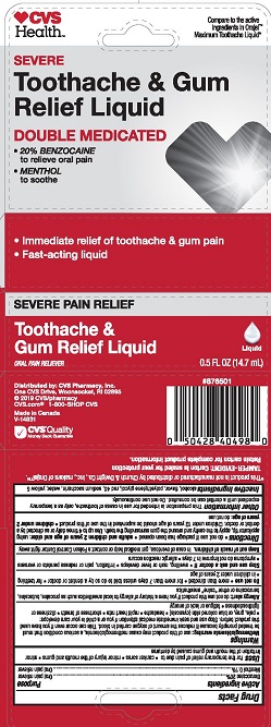 Toothache And Gum Relief | Benzocaine, Menthol Liquid while Breastfeeding