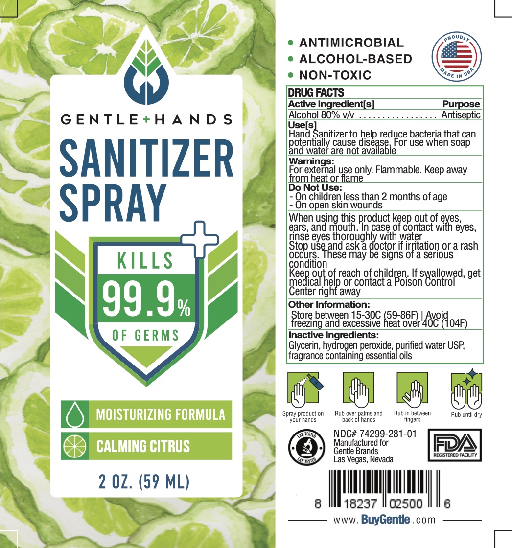 Gentle Hands Sanitizer Spray Calming Citrus 2 oz 59 mL