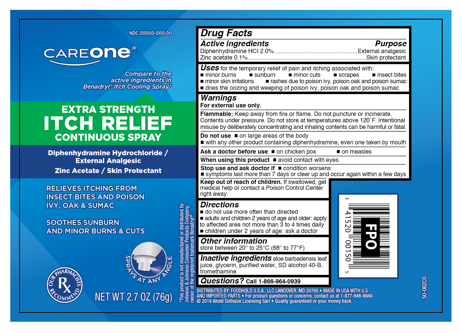 Careone Itch Relief Continuous Spray