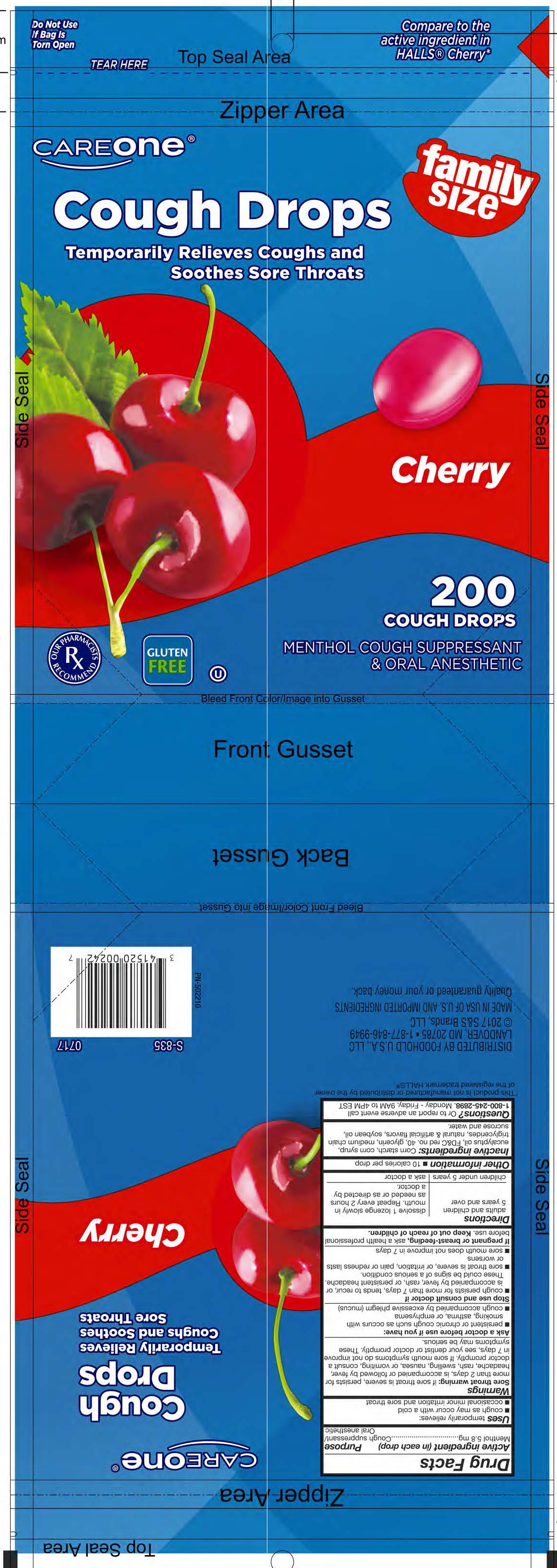 CareOne Cherry 200ct Cough Drops