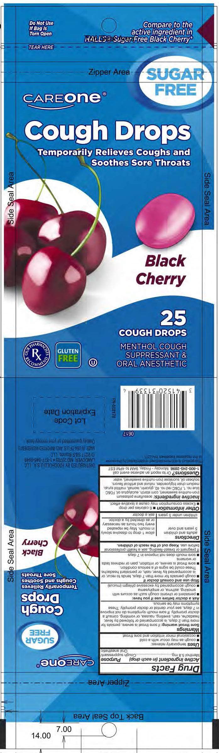 CareOne SF Cherry 25ct Cough Drops