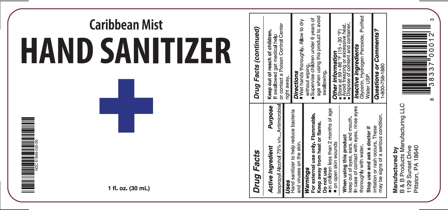 Caribbean Mist Hand Sanitizer 30 mL