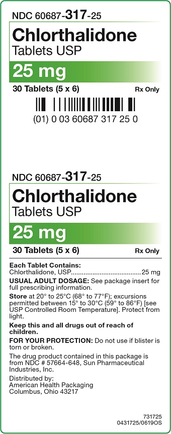 25 mg Chlorthalidone Tablets Carton, 30 UD