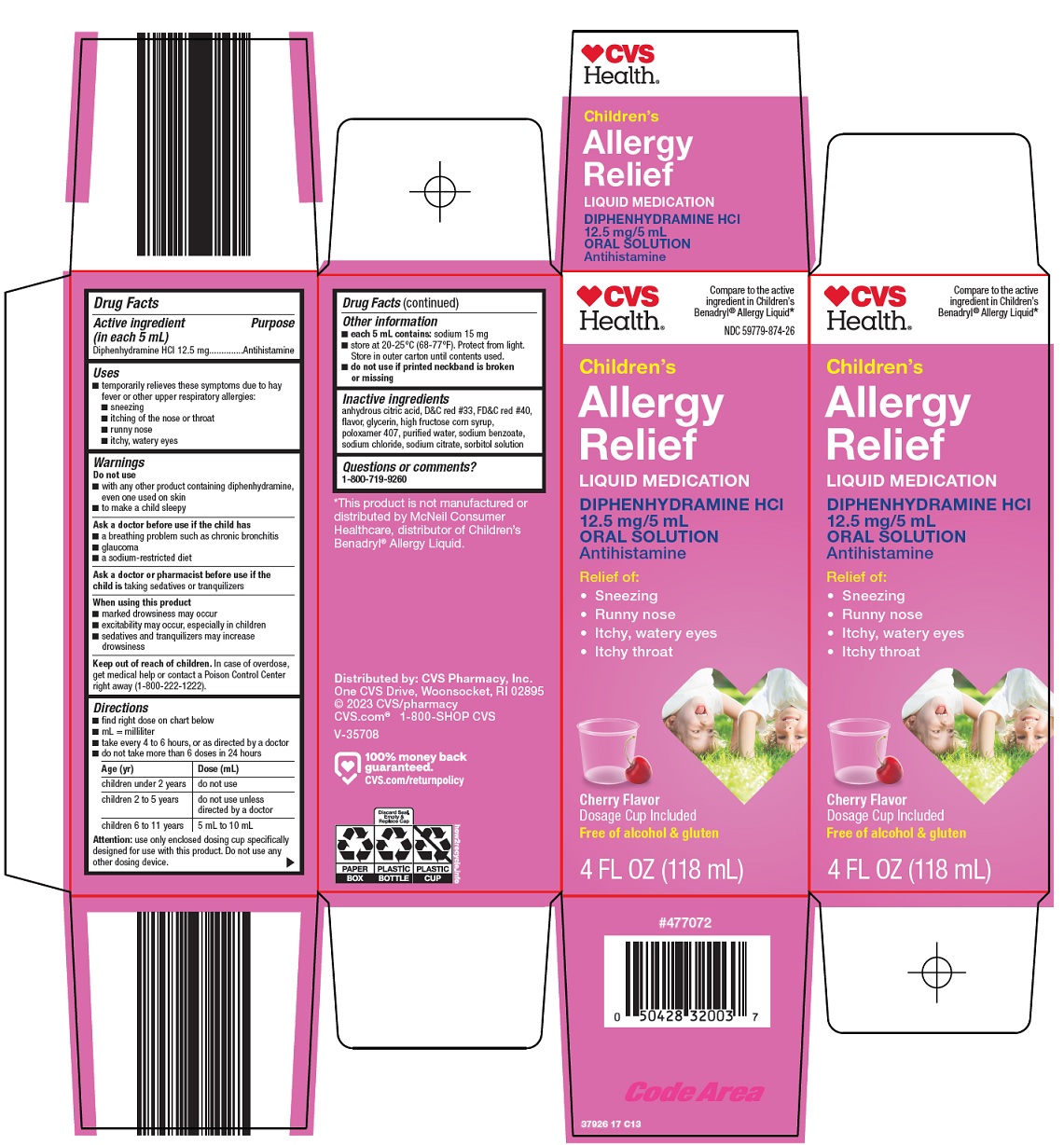 Children's Allergy Relief Cherry Carton Image