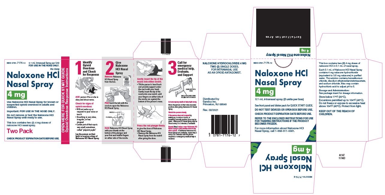 Rx Item-Naloxone Generic Narcan Nasal 4MG/0.1 2 SPY by Sandoz Pharma USA   