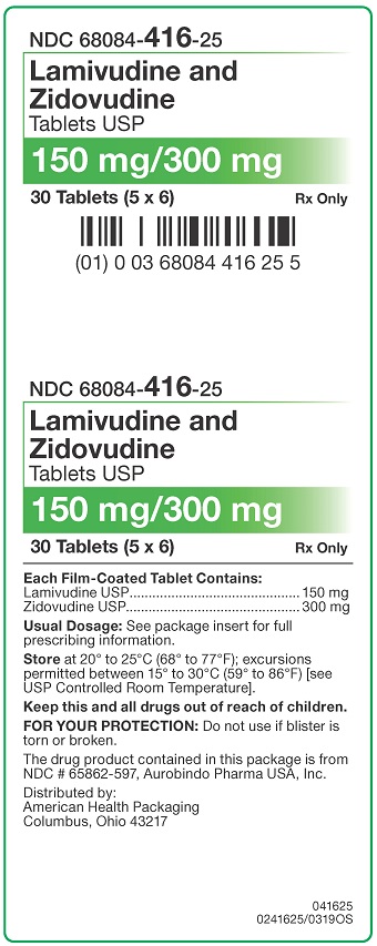 150 mg/300 mg Lamivudine and Zidovudine Tablets Carton