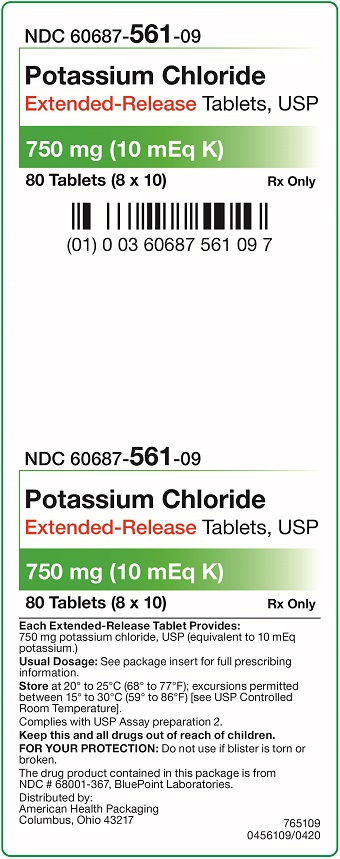 10 mEq Potassium Chloride Tablets Carton