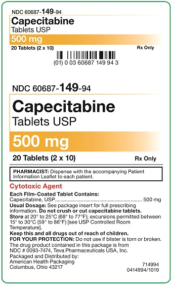 500 mg Capecitabine Tablets Carton