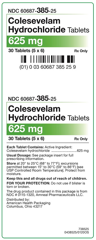 625 mg Colesevelam Hydrochloride Tablets Carton