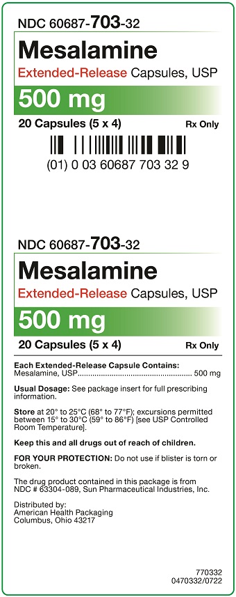 500 mg Mesalamine Extended-Release Capsules Carton