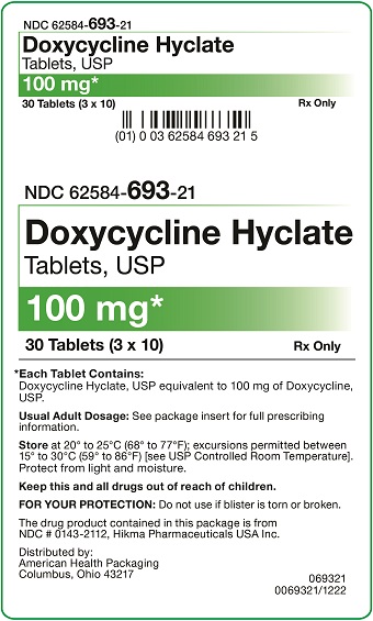 100 mg Doxycycline Hyclate Tablets Carton