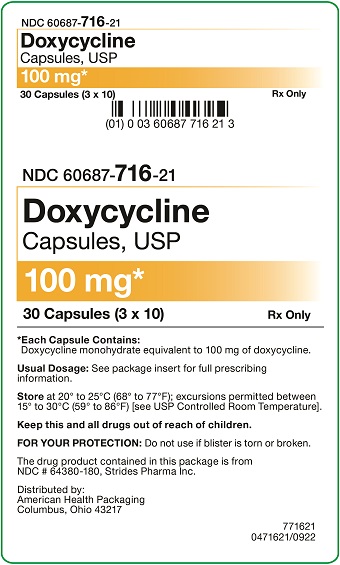 100 mg Doxycycline Capsules Carton