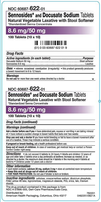 8.6 mg/50 mg Sennosides and Docusate Sodium Tablets Carton