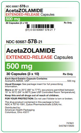 500 mg AcetaZOLAMIDE ER Capsules Carton