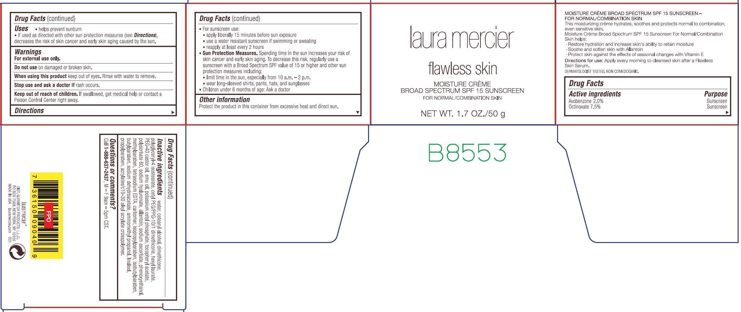 Laura Mercier Flawless Skin Moisture Creme Broad Spectrum Spf 15 Sunscreen For Normal/combination Skin Flawless Skin Mega Moisturizer Spf-15 Normal Combination Breastfeeding