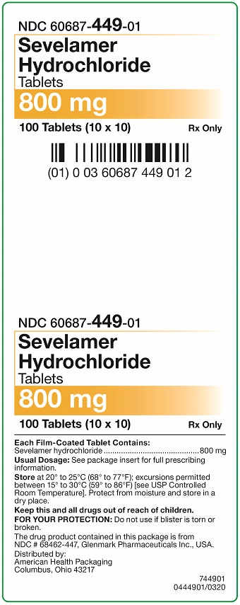 800 mg Sevelamer Hydrochloride Tablets Carton