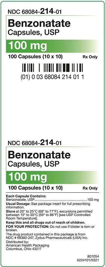 100 mg Benzonatate Capsules Carton