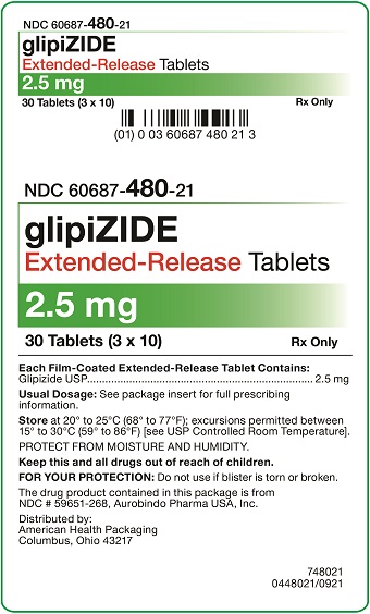 2.5 mg glipiZIDE Extended-Release Tablets Carton