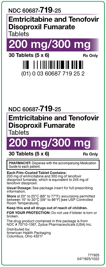 200 mg/300 mg Emtricitabine and Tenofovir Disoproxil Fumarate Tablets Carton