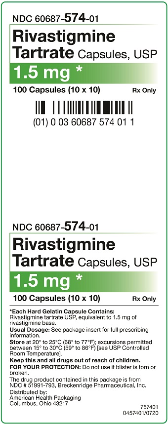 1.5 mg Rivastigmine Tartrate Capsules Carton