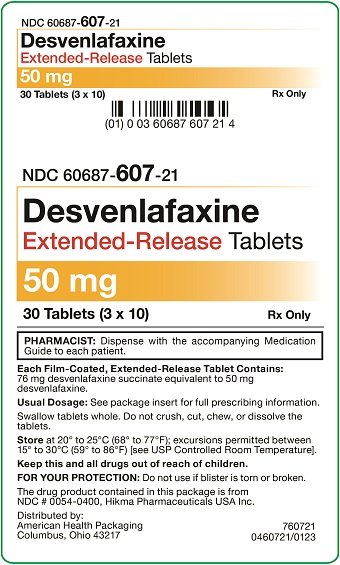 50 mg Desvenlafaxine Extended-Release Tablets Carton