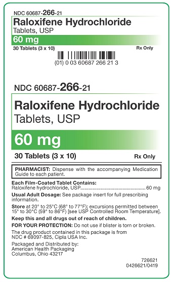 60 mg Raloxifene Hydrochloride Tablets Carton