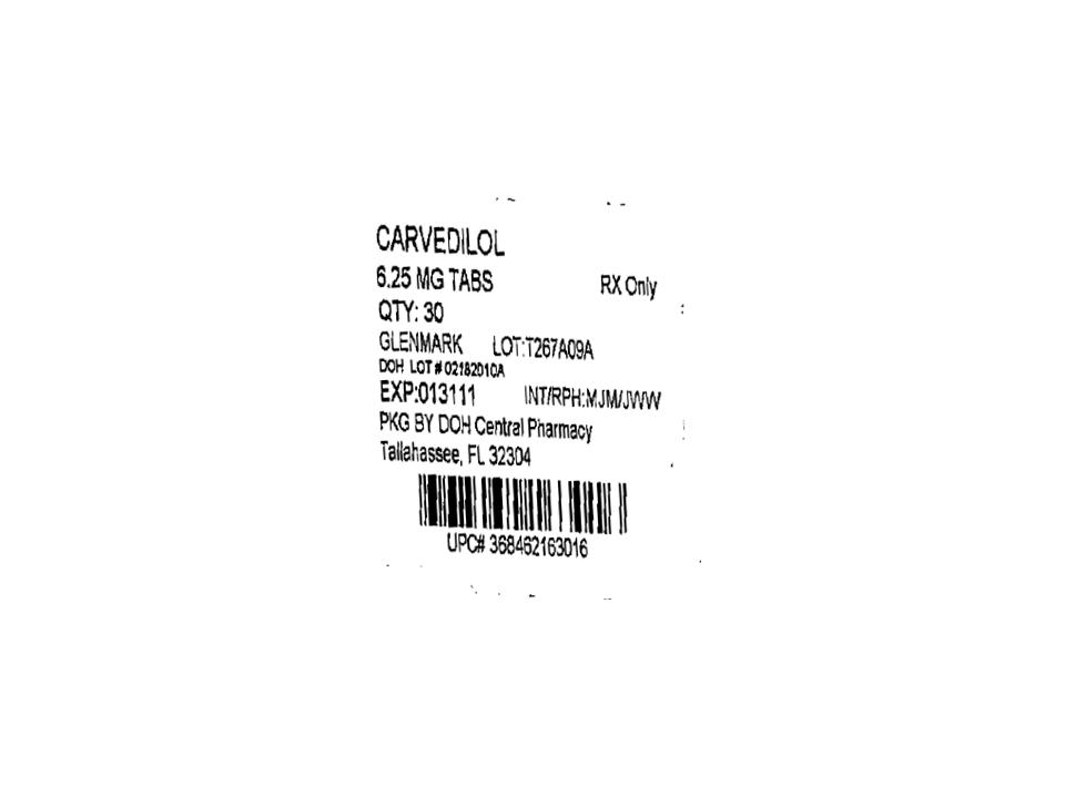 Carvedilol Label, 6.25 mg