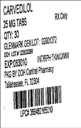 Carvedilol Label, 25 mg