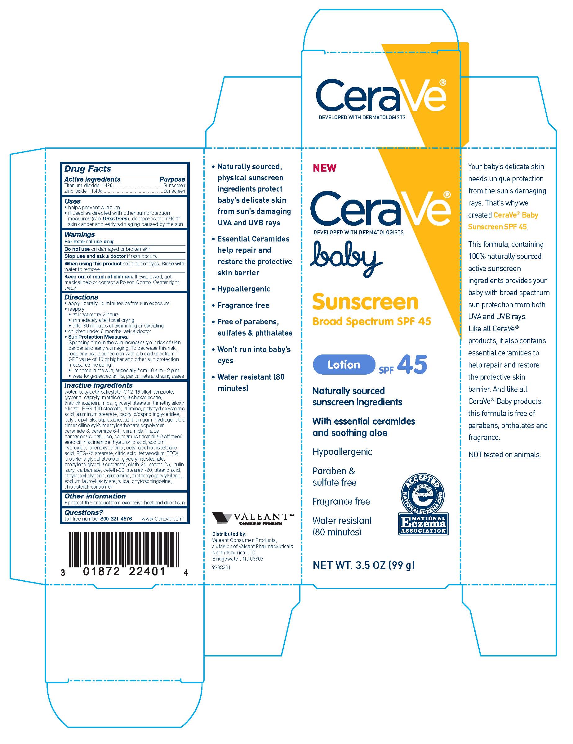 CeraVe Baby Sunscreen 3.5 OZ Carton 