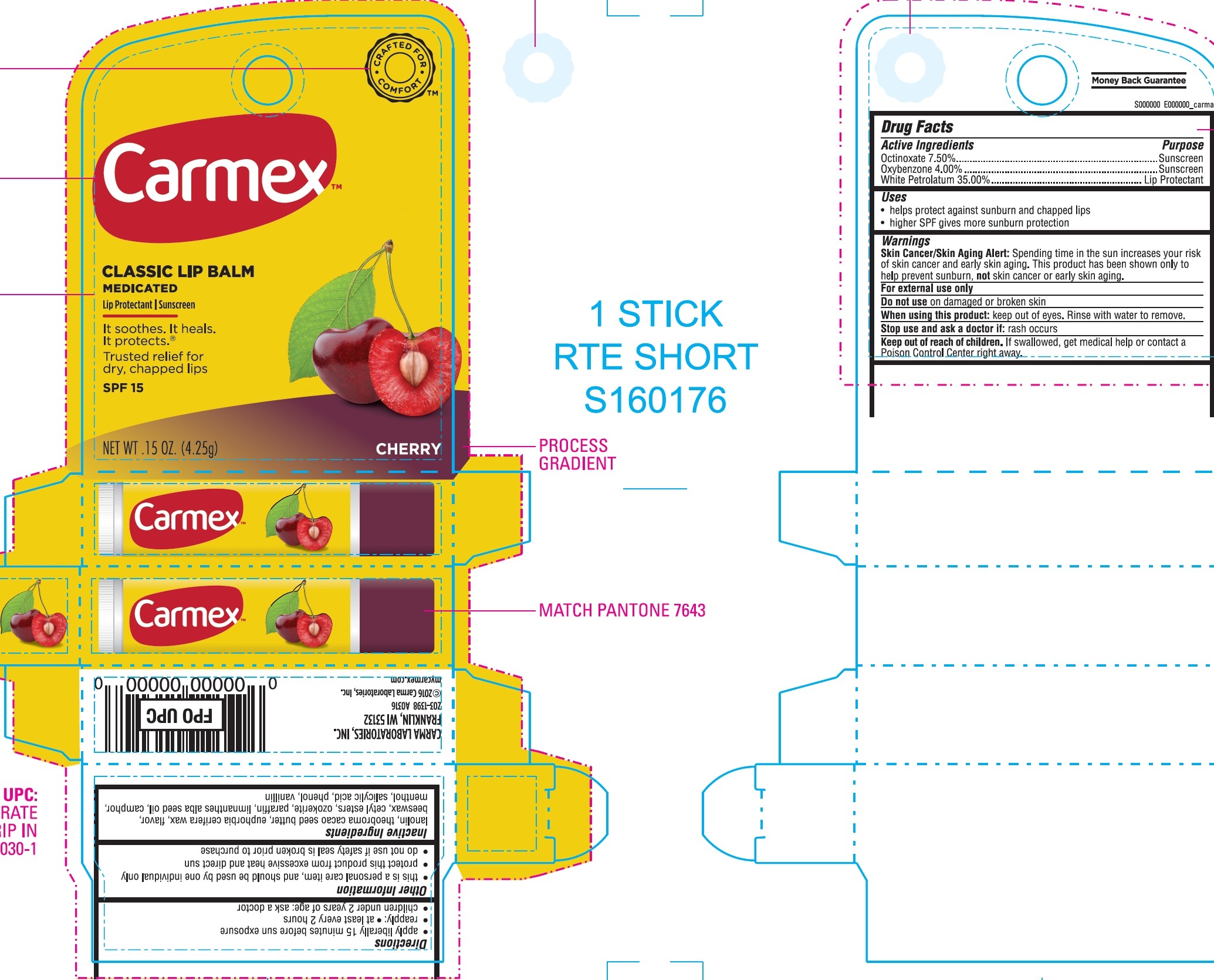 Carmex Classic Lip Balm Cherry Spf 15 | Octinoxate, Oxybenzone, Petrolatum Salve Breastfeeding