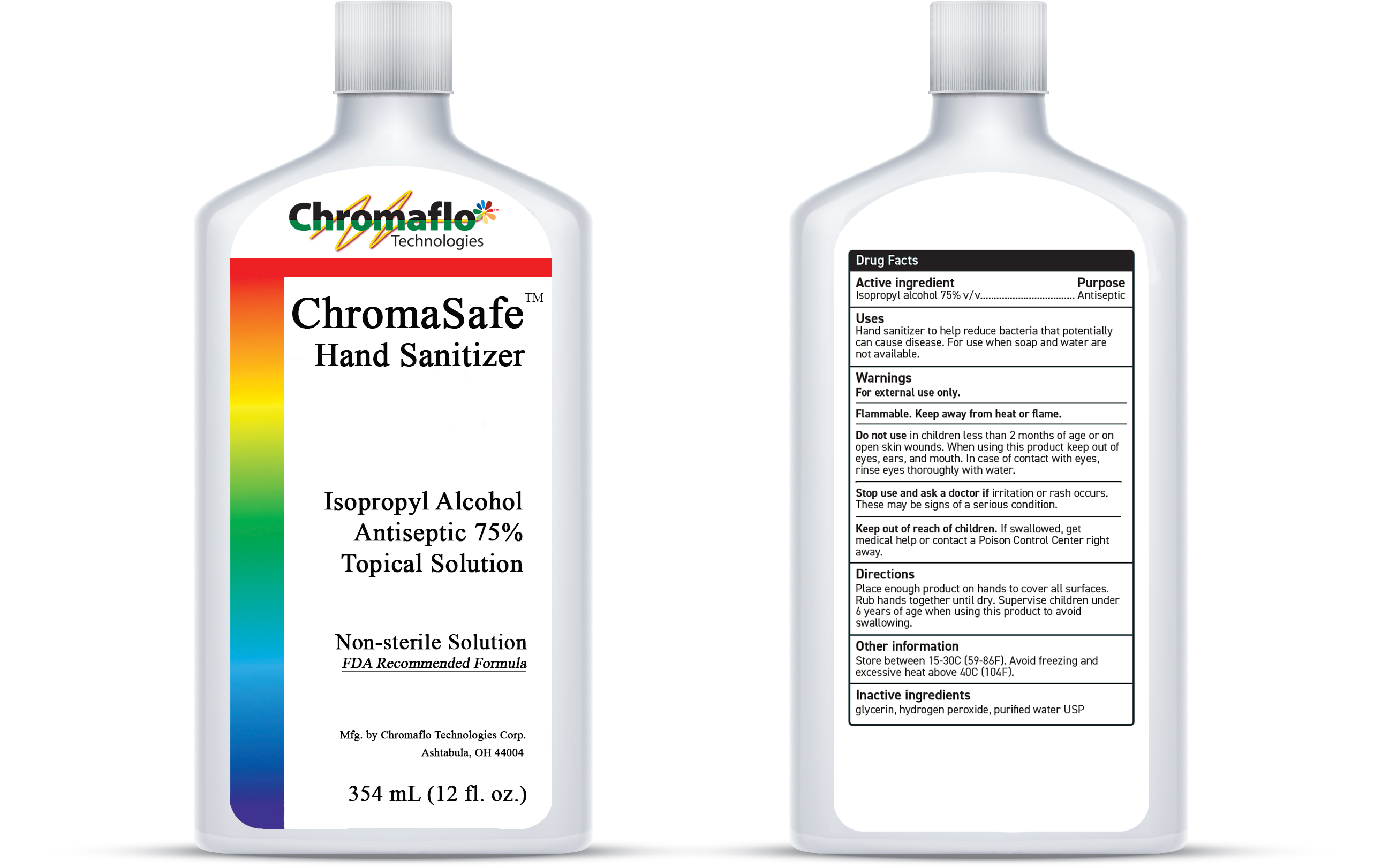 Chromaflo 354 mL bottle label