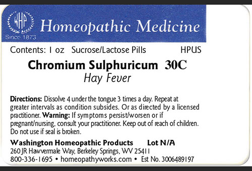 Chromium sulphuricum label example