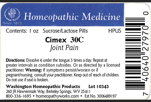 Cimex label example