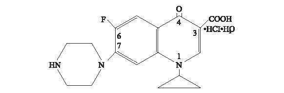 Ciprofloxacin Hydrochloride Structure