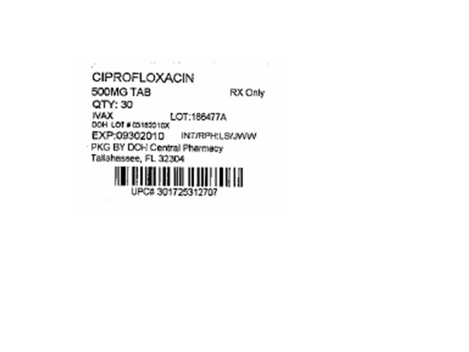 Ciprofloxacin 500mg 30s label