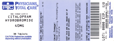 image of Citalopram 40 mg package label