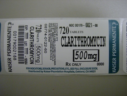 Principal Package Label Clarithromycin 500mg