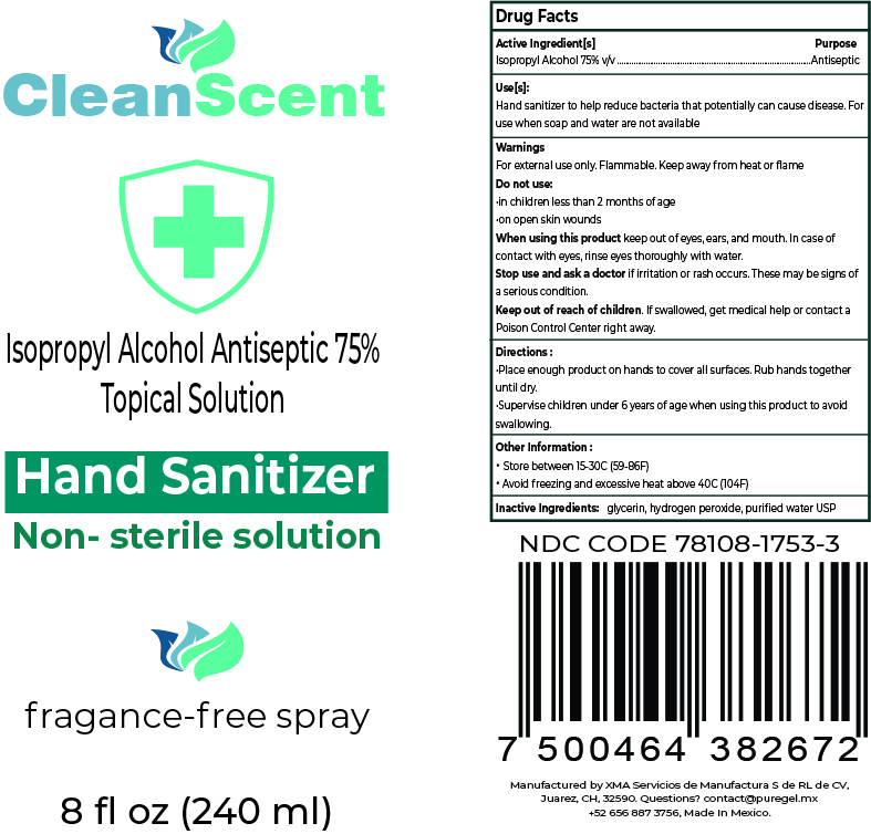Bottle Front and back label 240 ml Spray