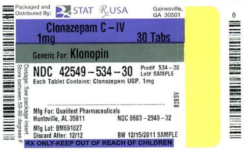 Clonazepam C-IV 1mg Label Image