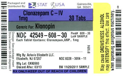 Clonazepam C-IV 1mg Label AE Image