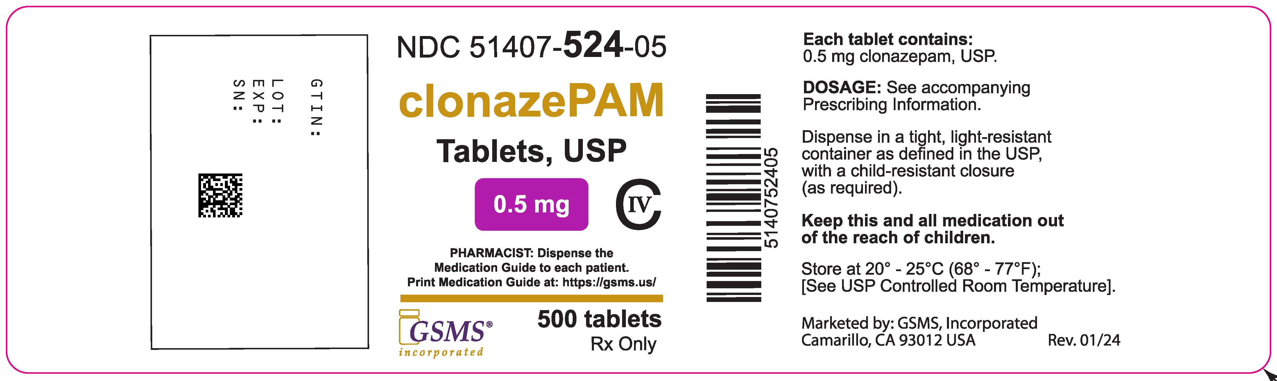 Clonazepam Tablets - 51407-524-05OL - Teva - Rev 0124.jpg