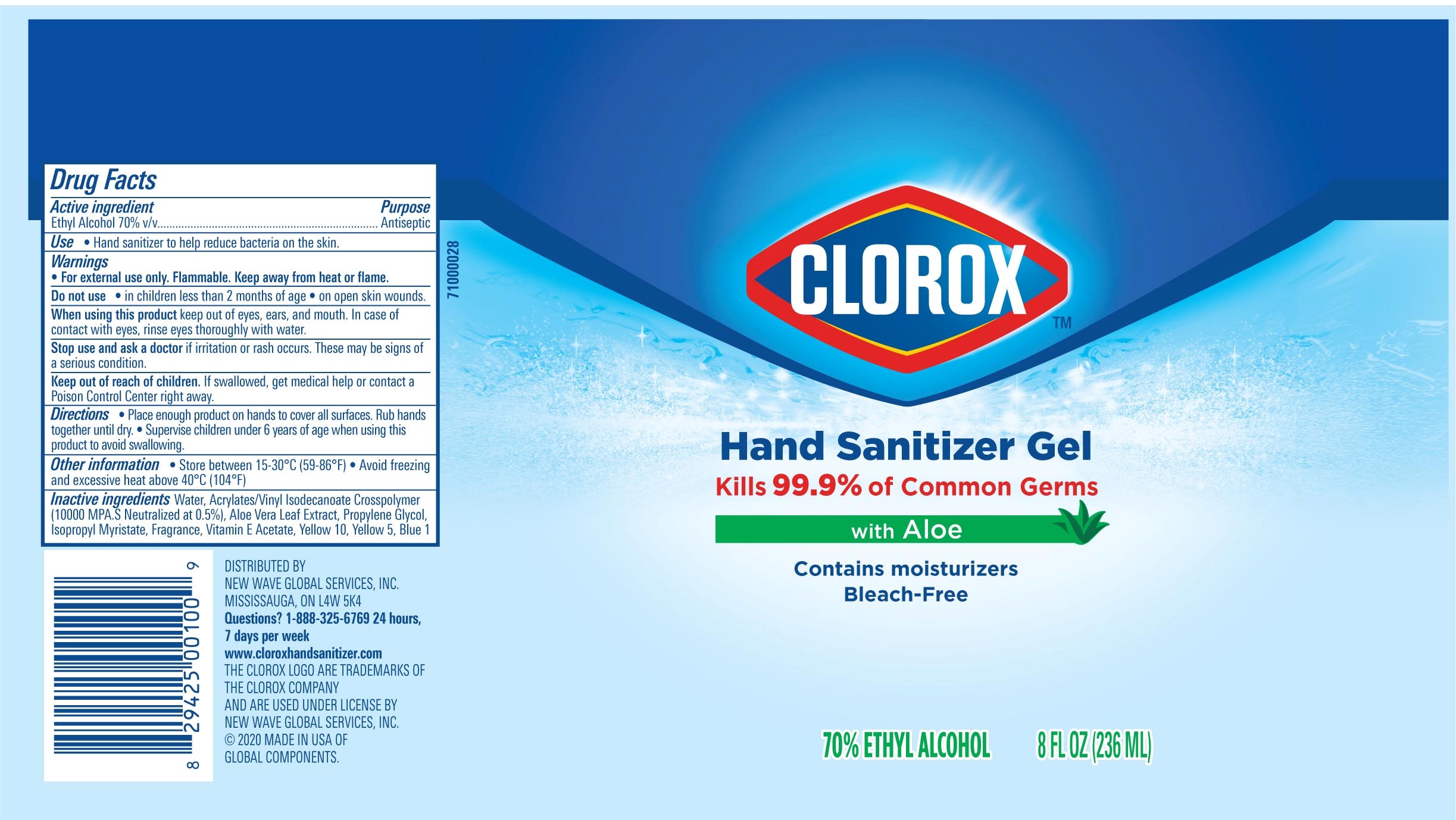 Clorox Hand Sanitizer Gel 8 Oz Bottle-NDC: 80714-034-09