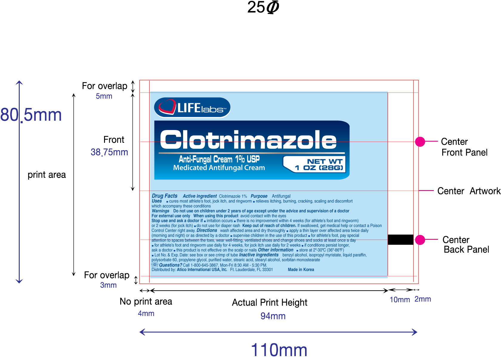 mage of Clotrimazole Antifungal Cream Tube Label