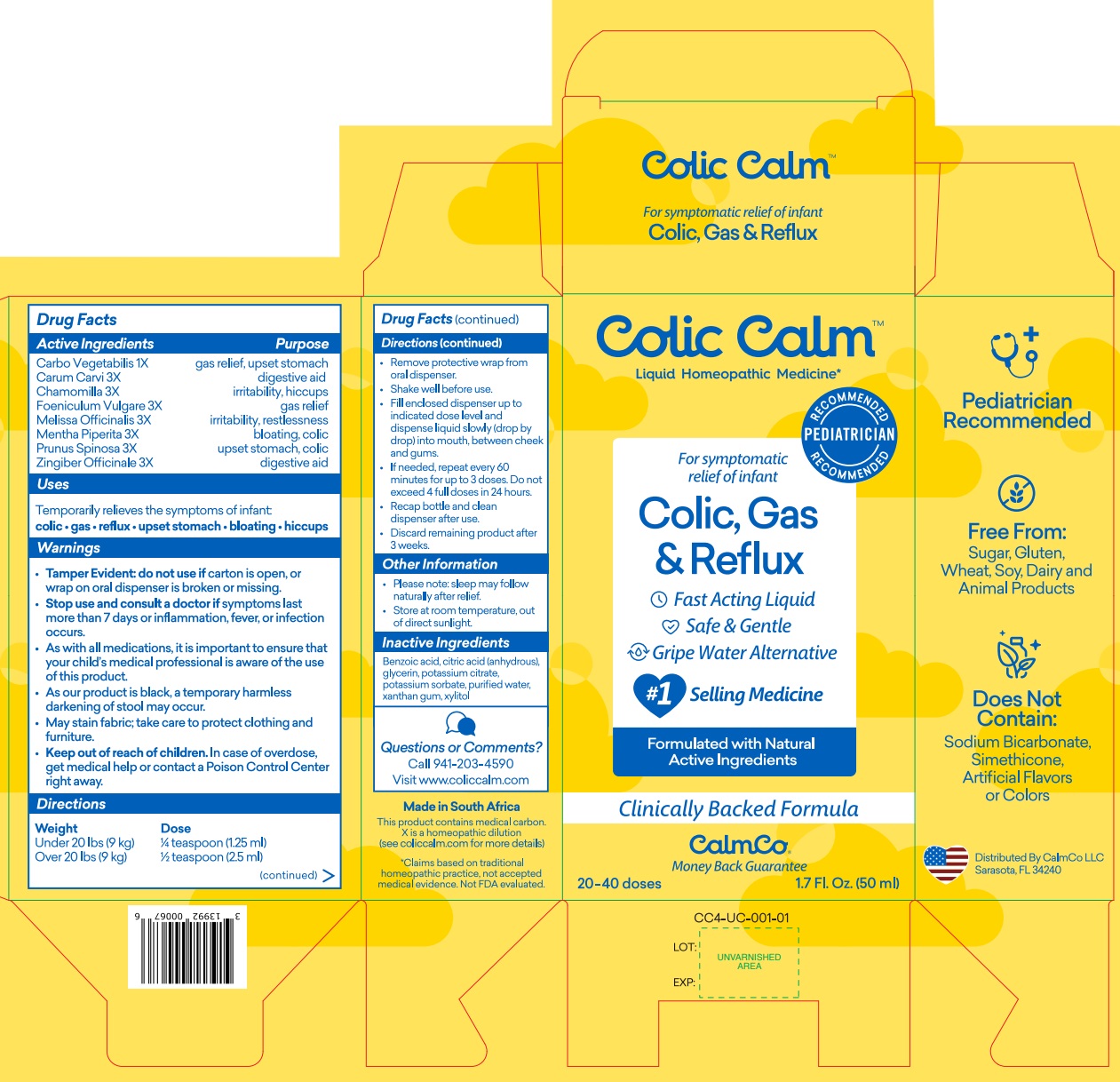 Colic calm label 50 carton