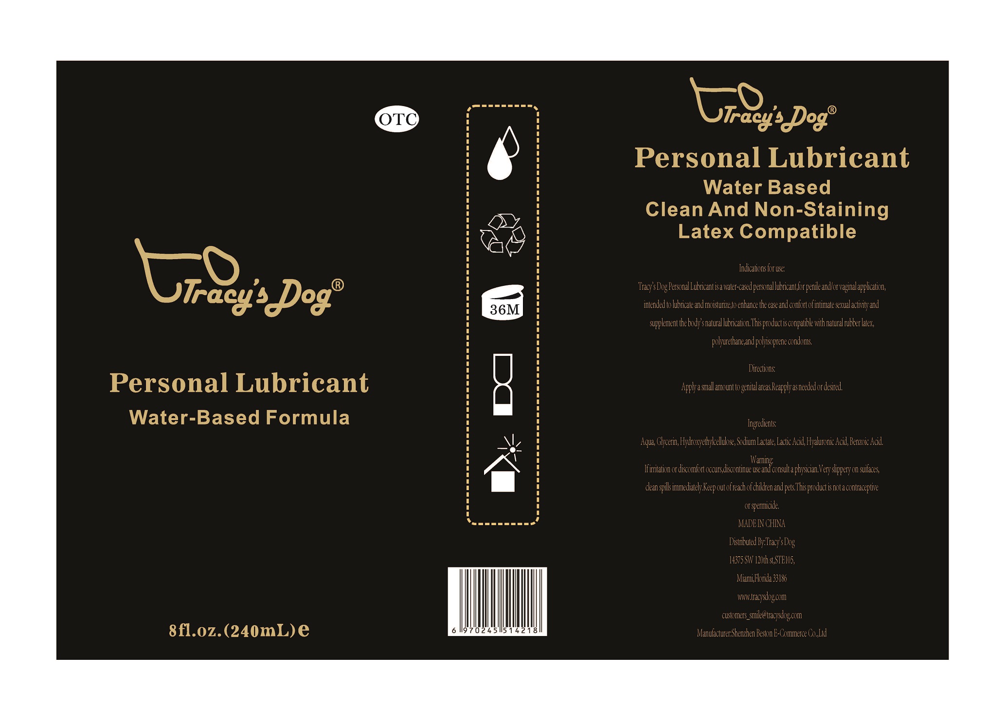 Tracys Dog Personal Lubricant 300ml | Personal Lubricant Oil Breastfeeding