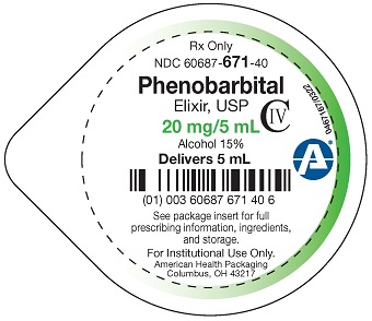 20 mg/5 mL Phenobarbital Elixir Cup