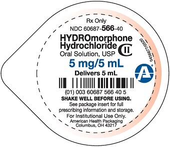 5 mg per 5 mL Hydromorphone Hydrochloride Oral Solution Cup